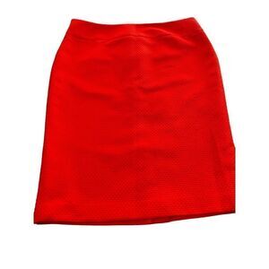 NIPON BOUTIQUE Bright Tangerine color Pencil Skirt Texture size 10